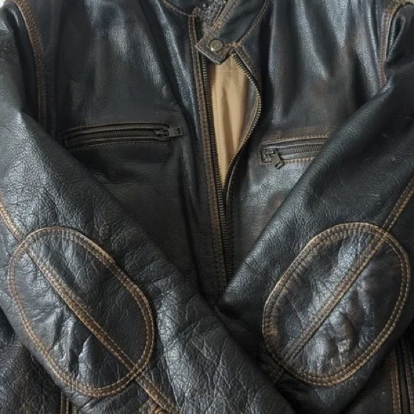 Marc New York Andrew Marc Distressed Heavy Moto genuine leather Jacket. - Picture 8 of 8